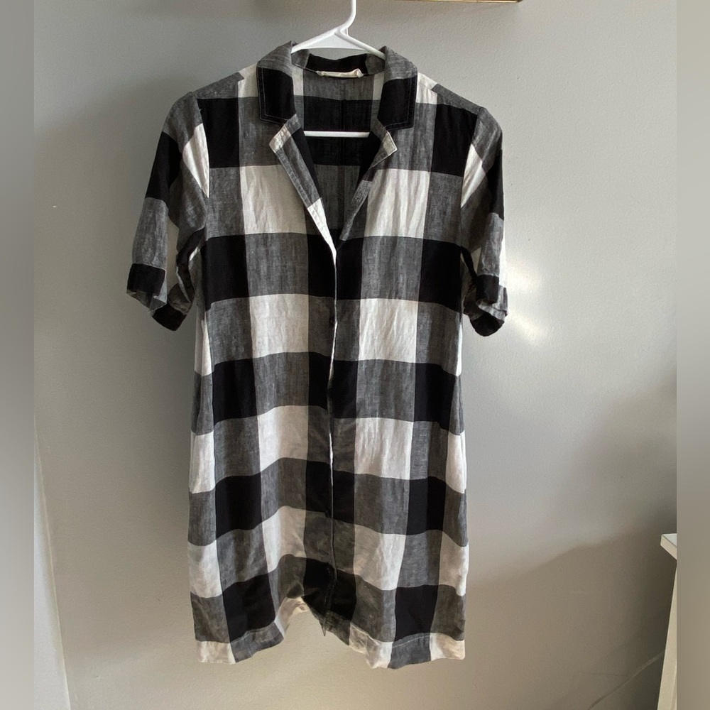 Everlane Black and White Plaid Dress